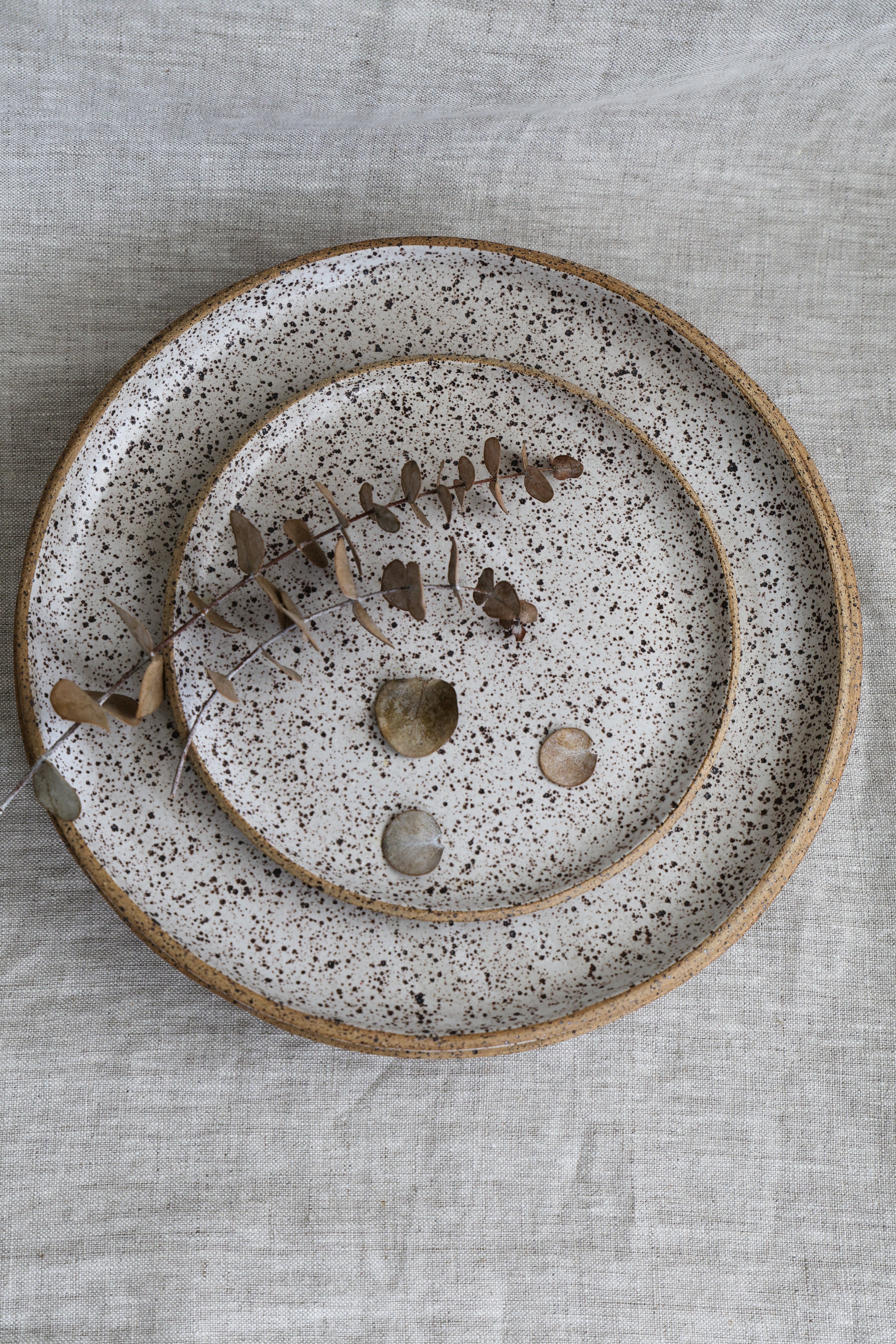 Speckled Matte White Handmade Appetizer Plate