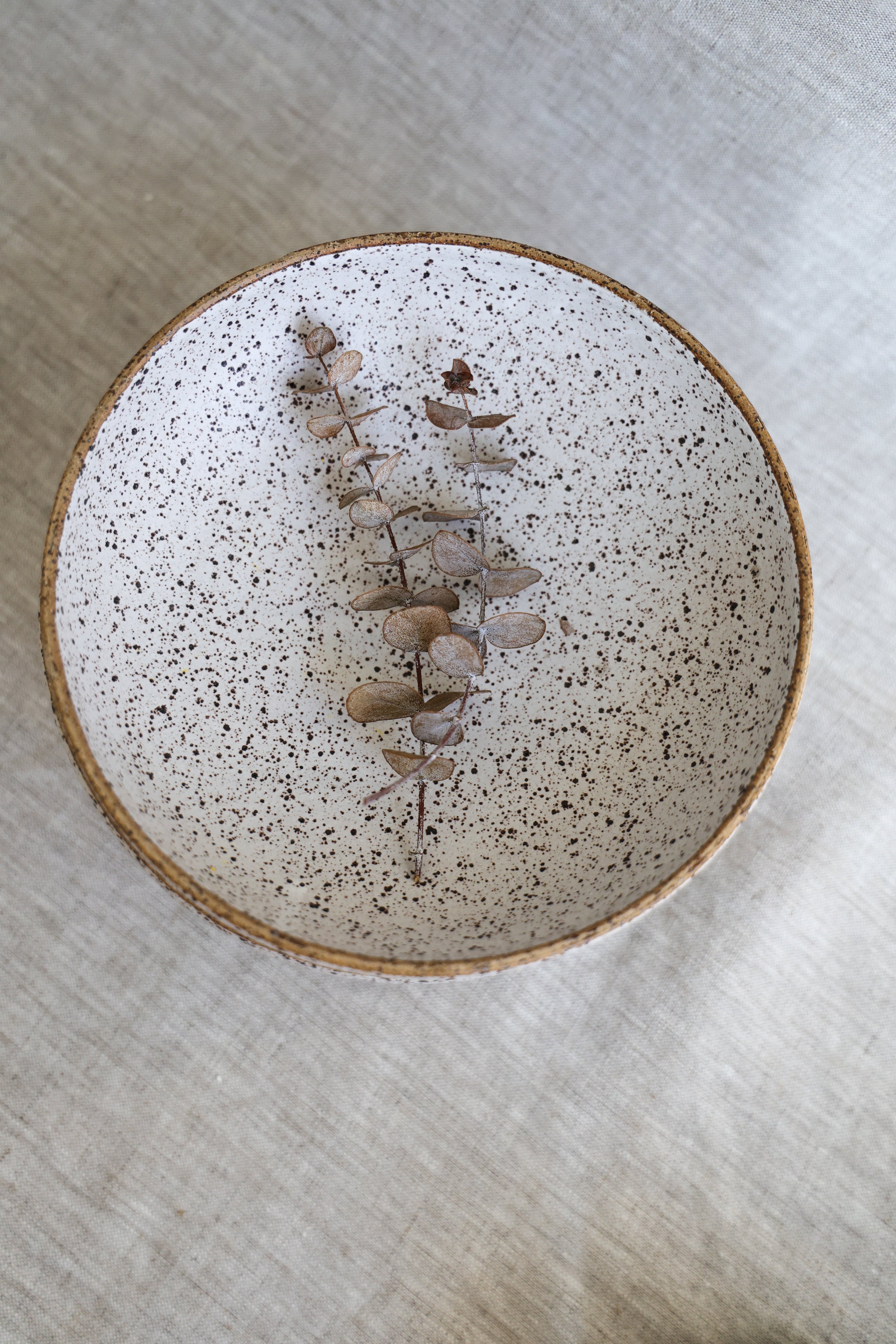 Speckled Matte White Handmade Pasta Bowls