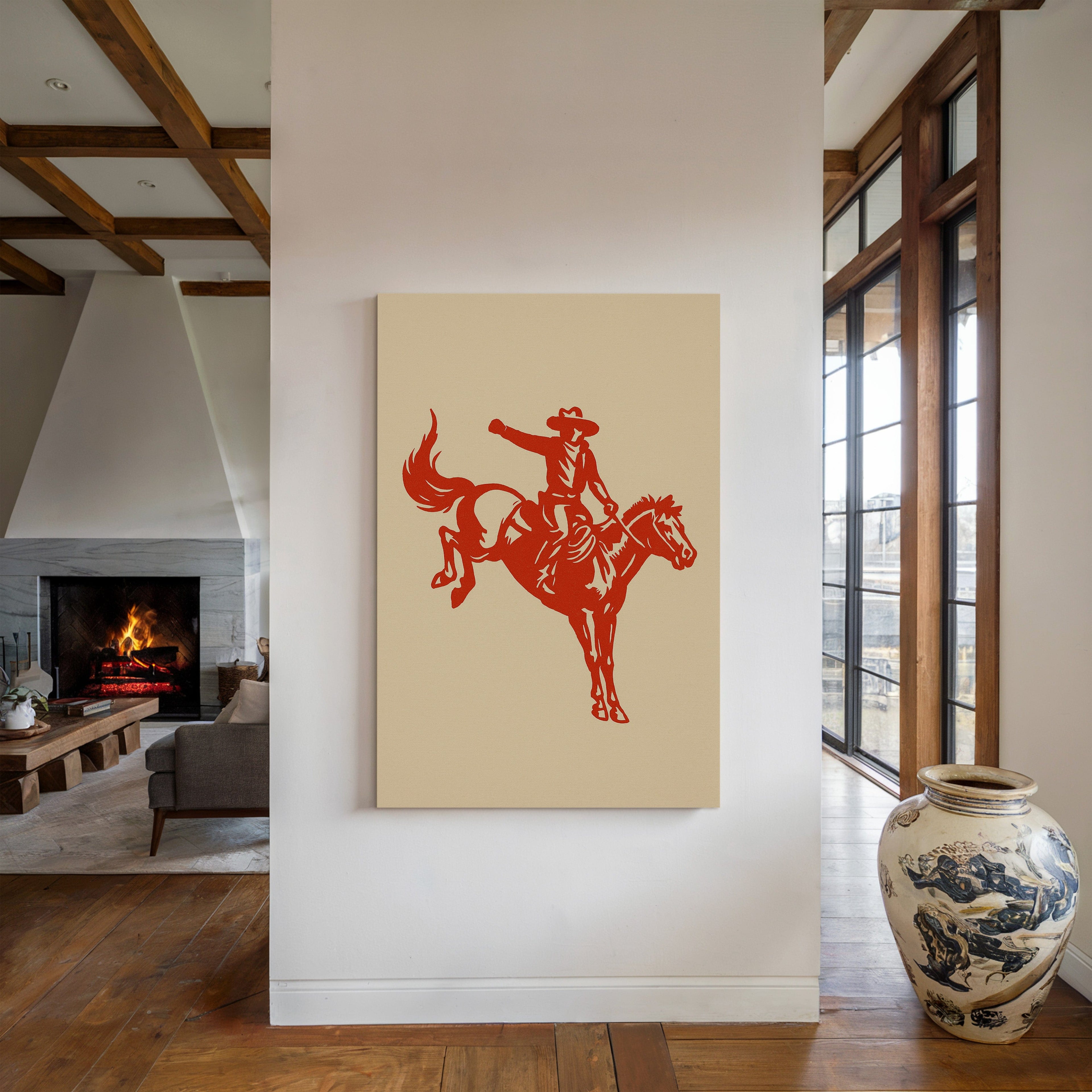 Retro Rodeo Cowboy Print