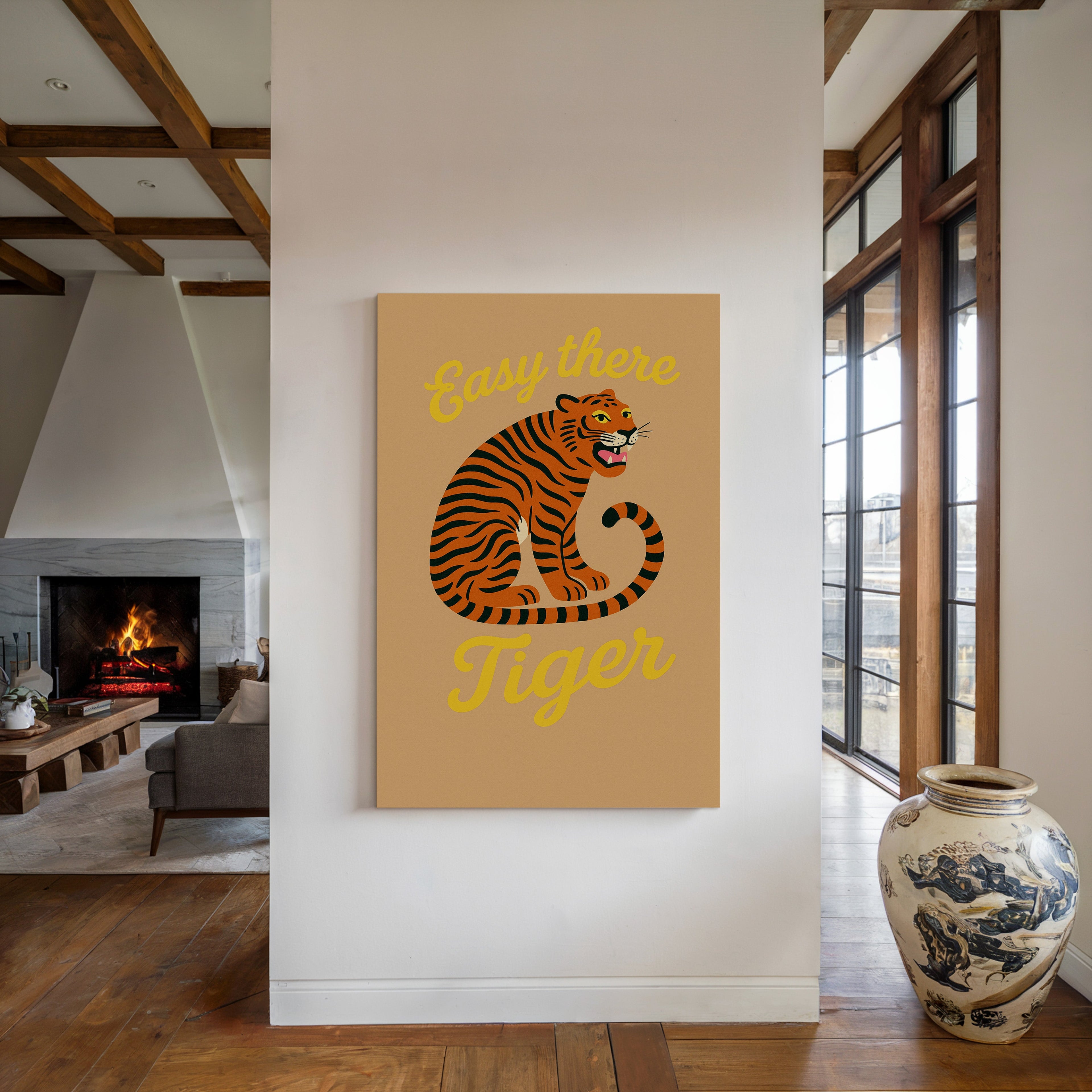 Easy There Tiger Retro Jungle Print