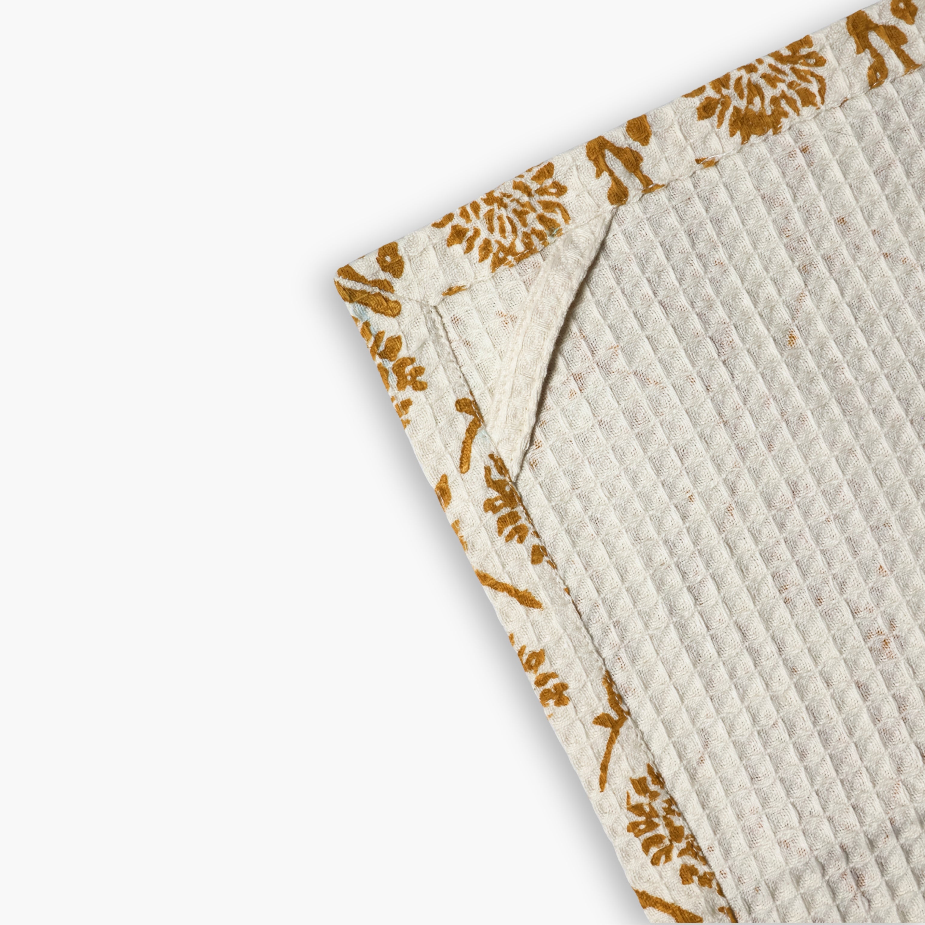 Nikhar Cotton Waffle Kitchen Towel - Tawny Orange