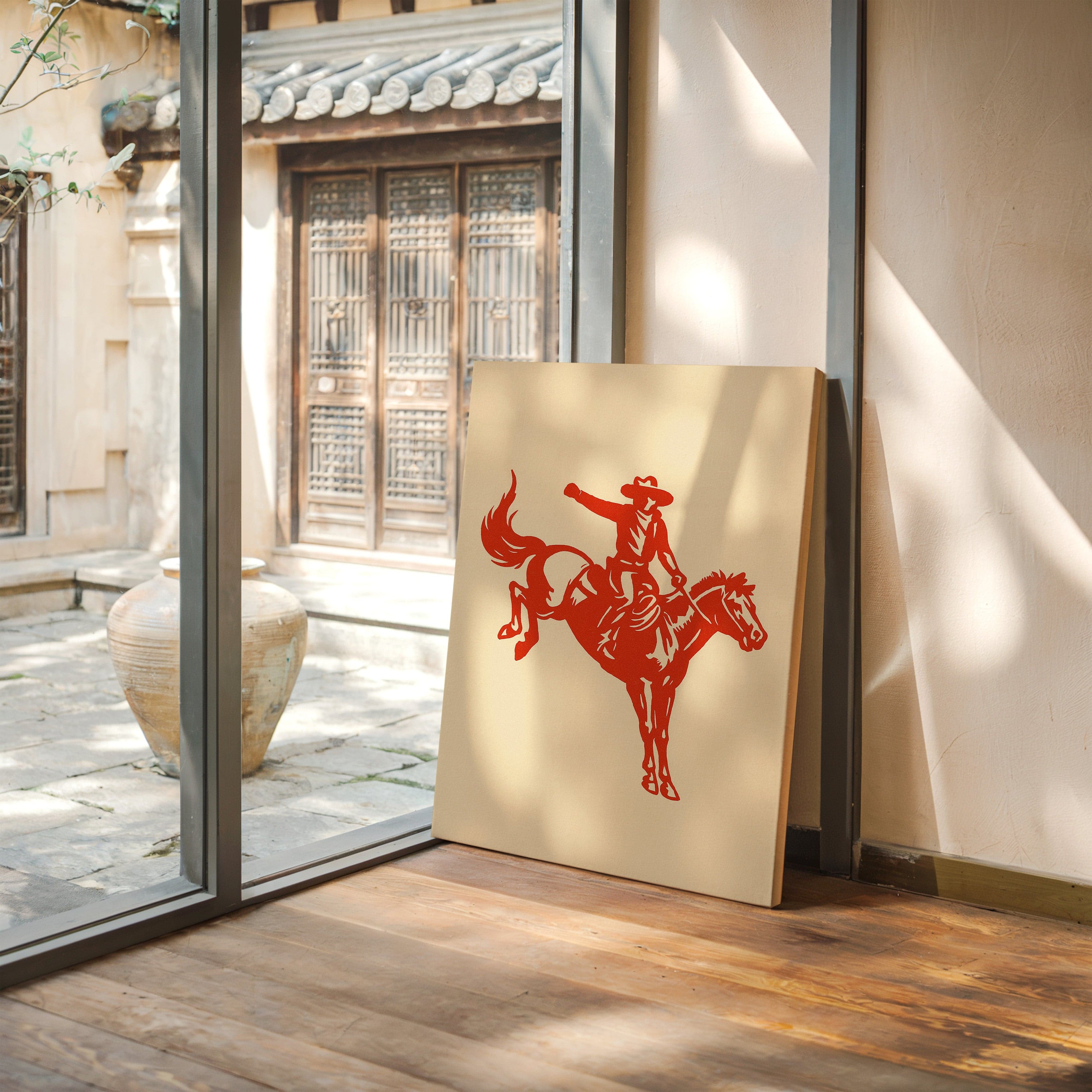 Retro Rodeo Cowboy Print