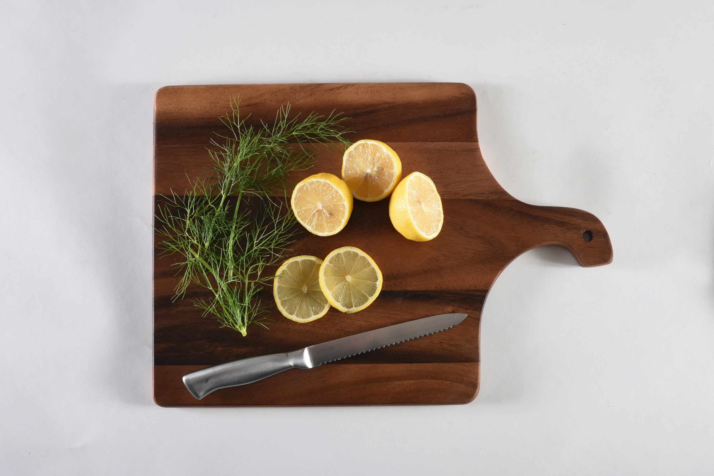 Square Acacia Wood Cutting & Charcuterie Board with Handle