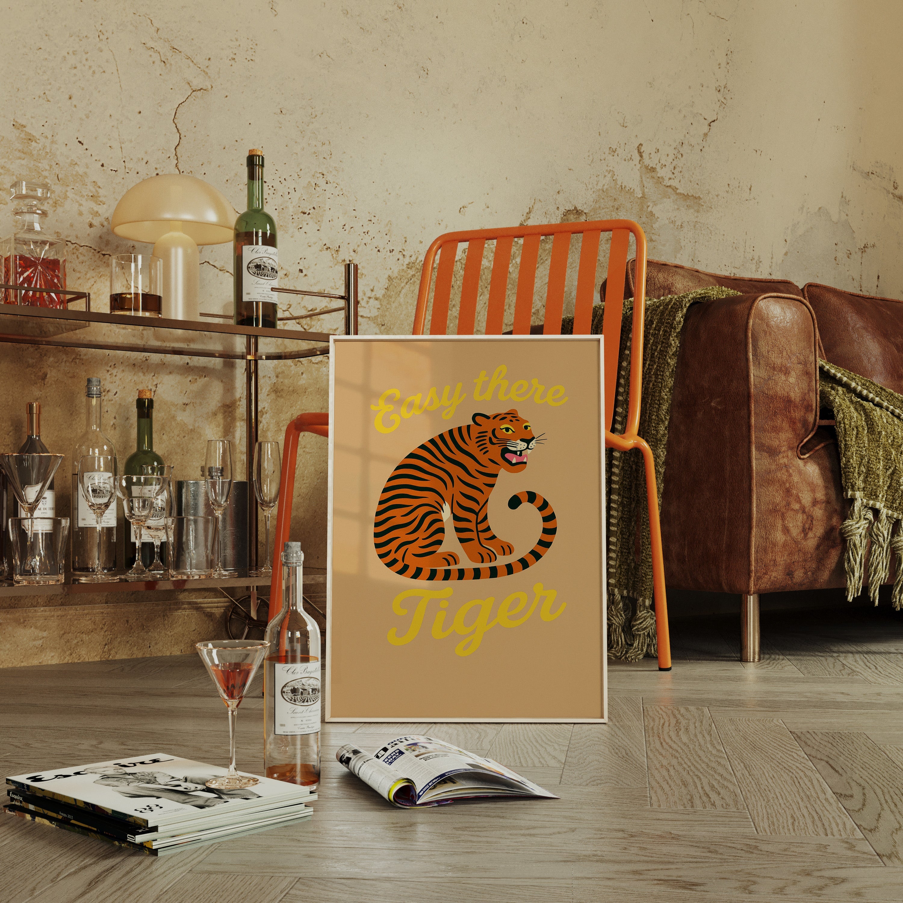 Easy There Tiger Retro Jungle Print