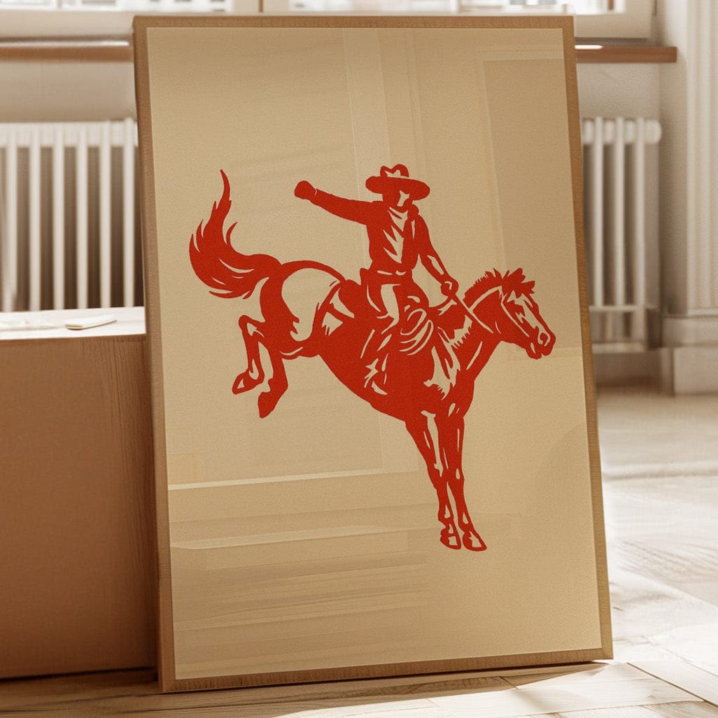 Retro Rodeo Cowboy Print