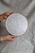 Speckled Matte White Handmade Dinner Plate