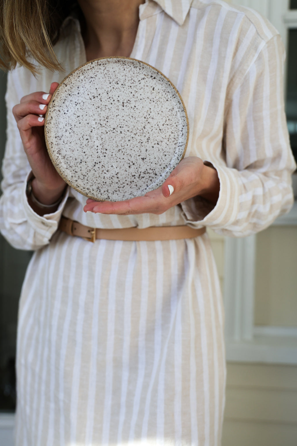 Speckled Matte White Handmade Appetizer Plate