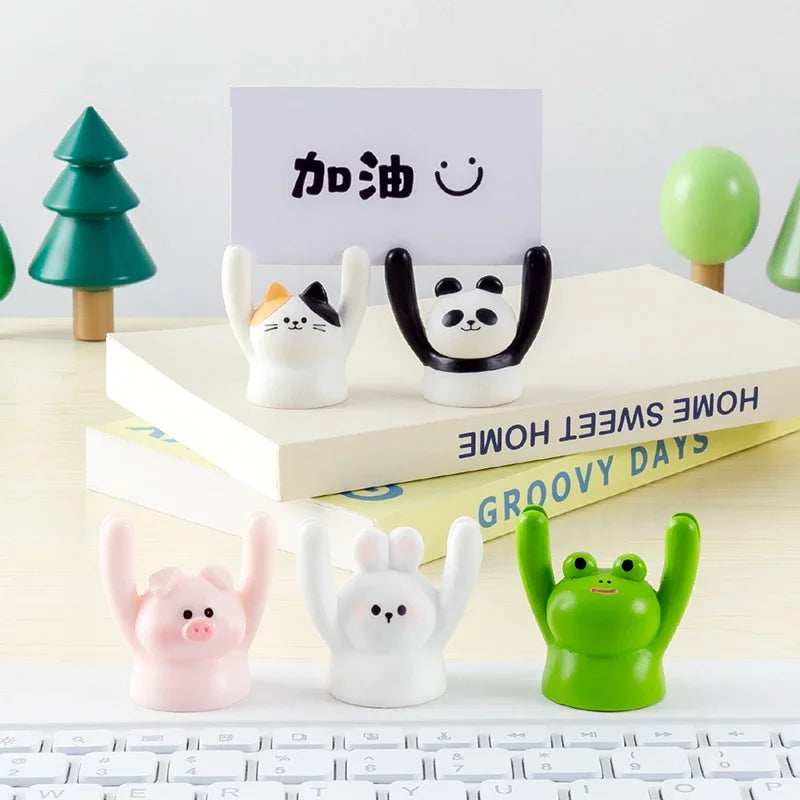 Cartoon Animal Desk Ornament & Message Holder Clip