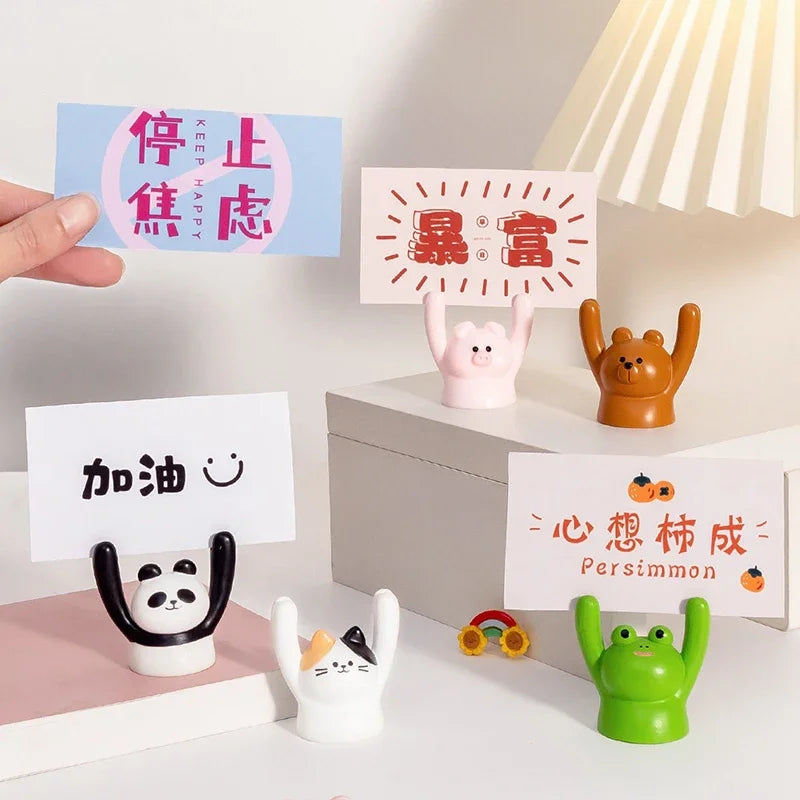 Cartoon Animal Desk Ornament & Message Holder Clip