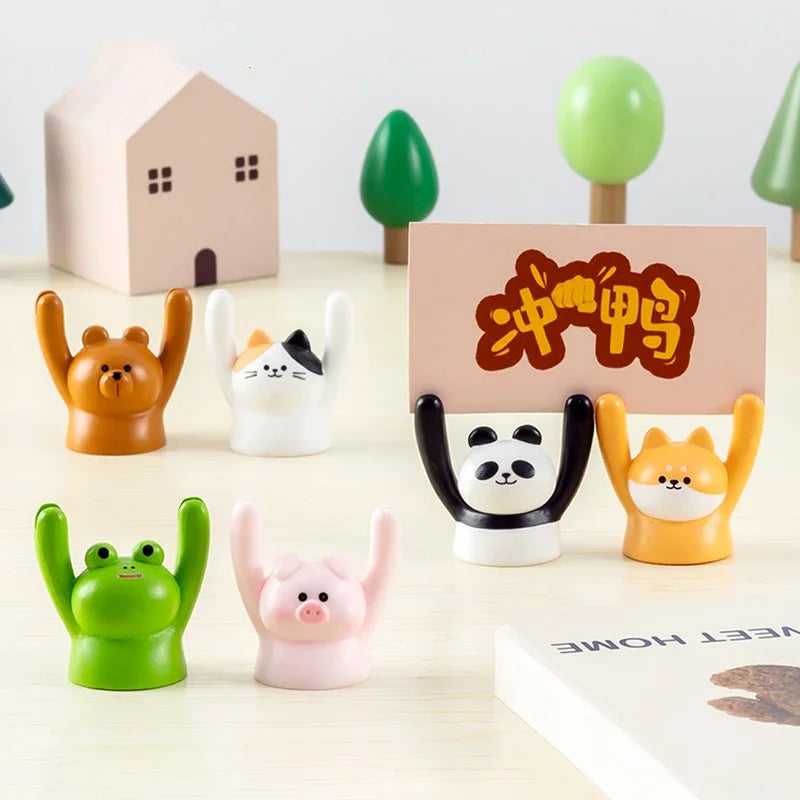 Cartoon Animal Desk Ornament & Message Holder Clip