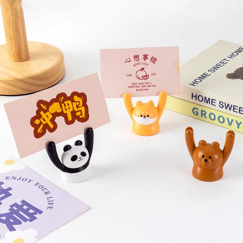 Cartoon Animal Desk Ornament & Message Holder Clip