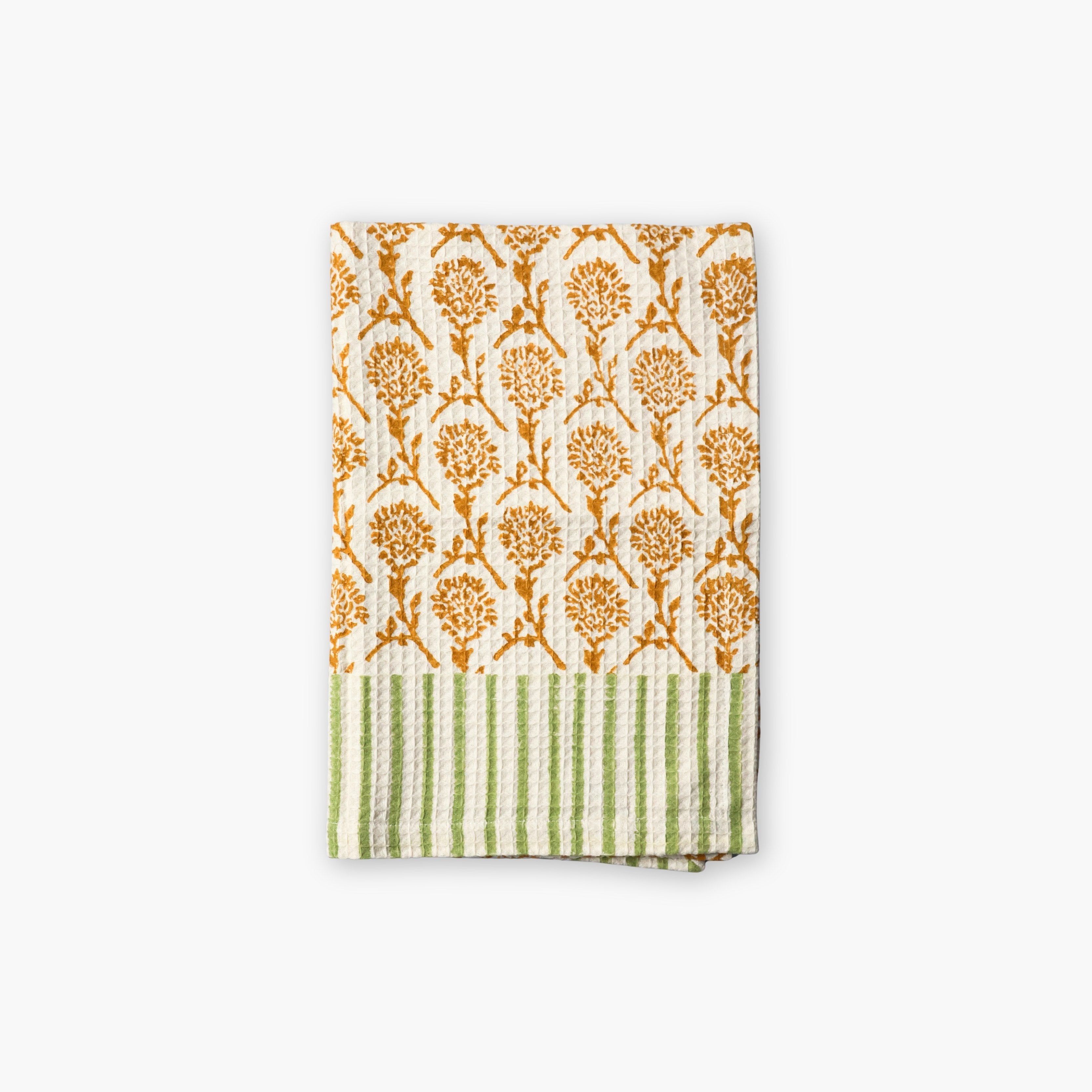 Nikhar Cotton Waffle Kitchen Towel - Tawny Orange