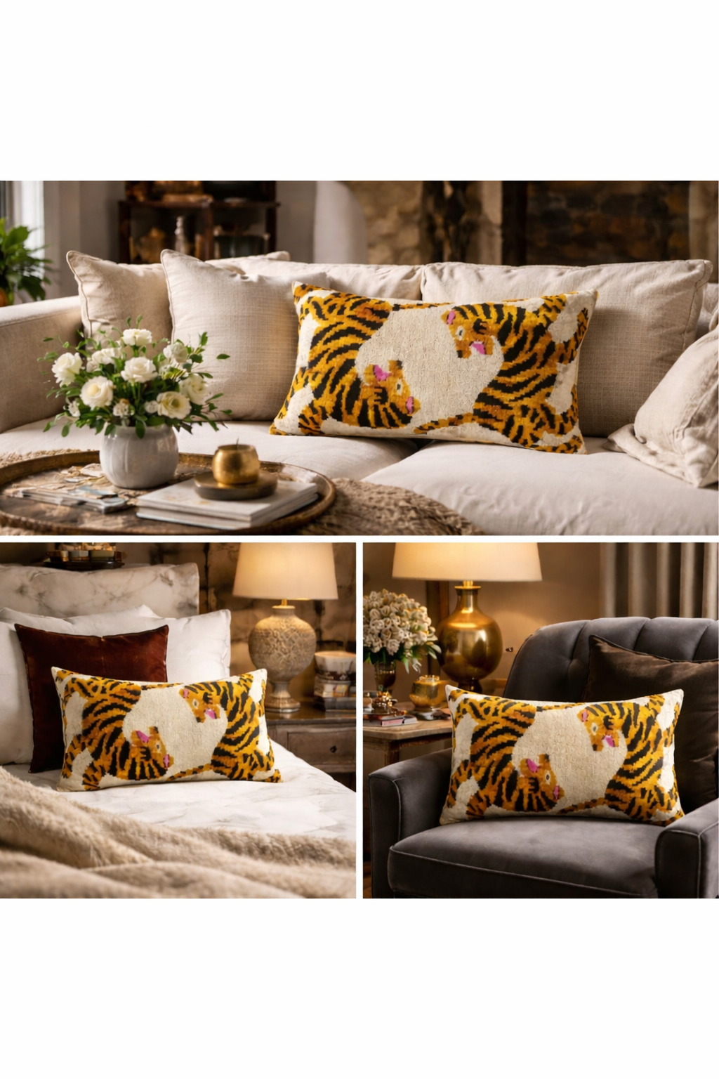 Bengali Silk Velvet Ikat Throw Pillow Cover