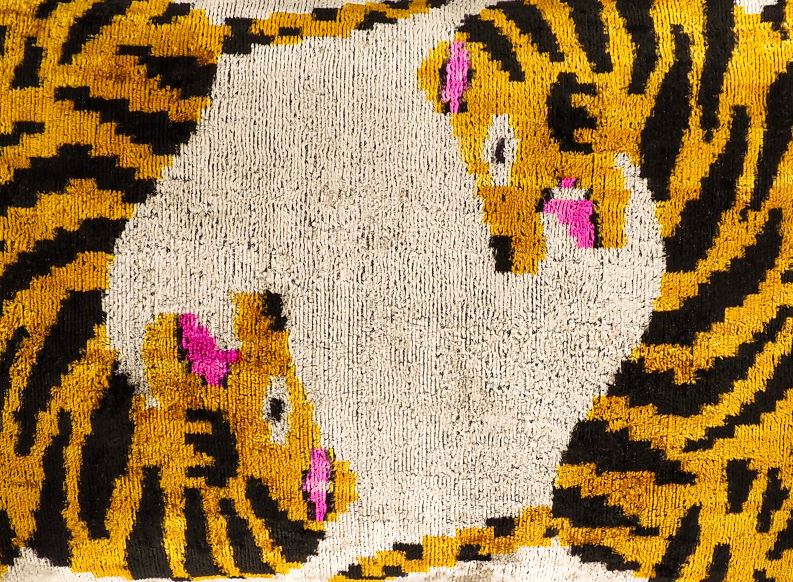 Bengali Silk Velvet Ikat Throw Pillow Cover