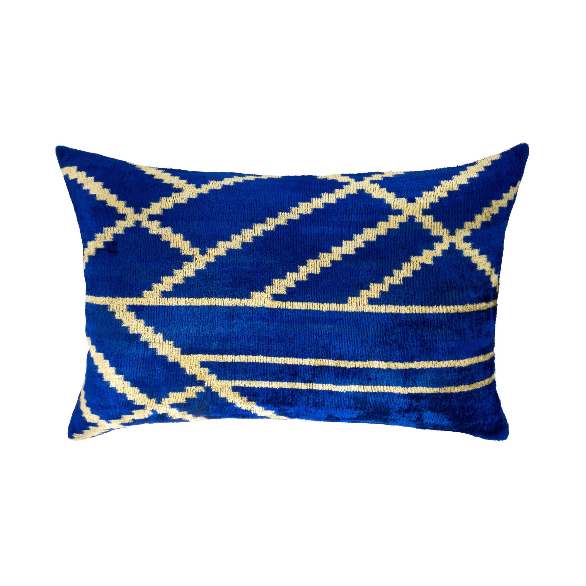 Coastal Silk Velvet Ikat Pillow Cover