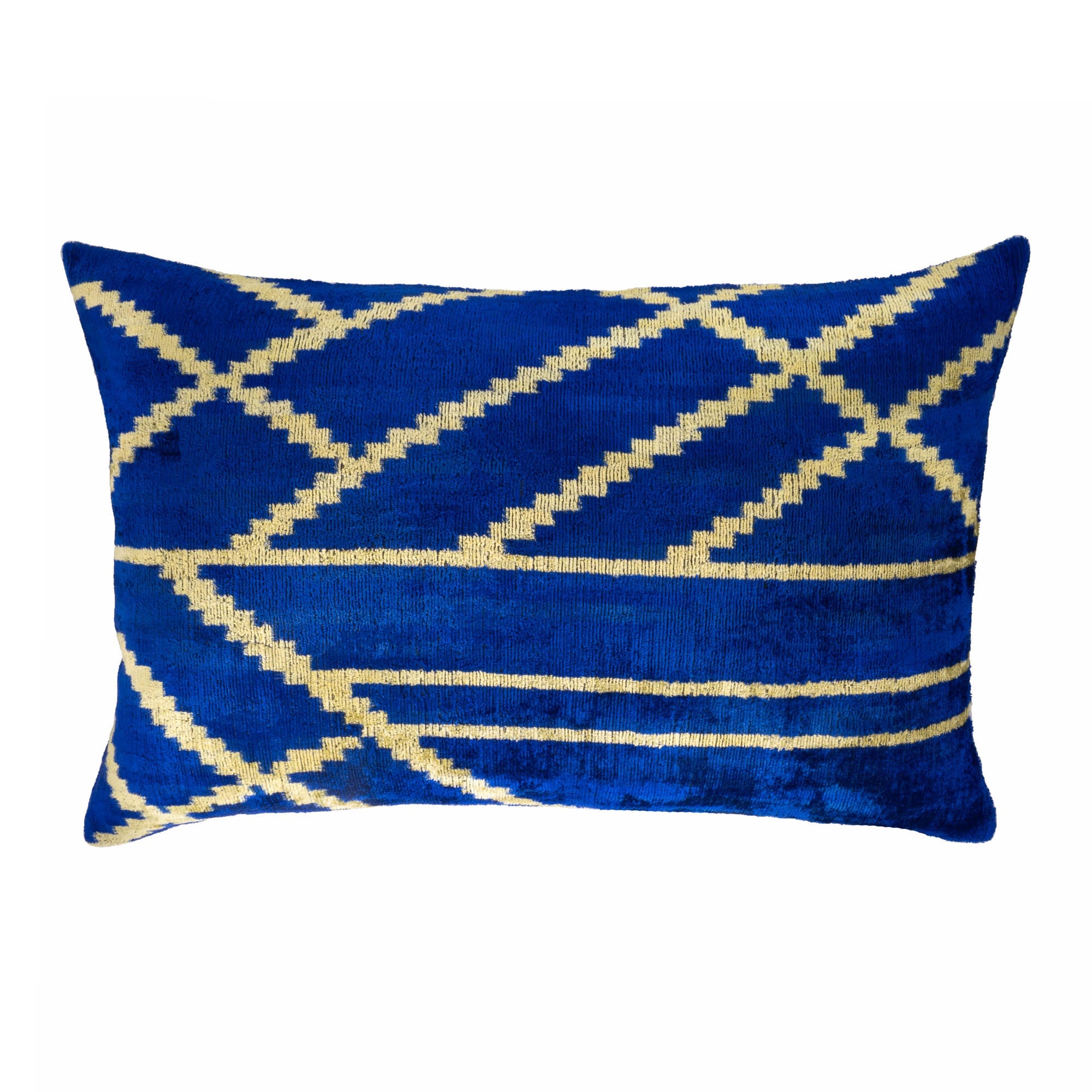 Coastal Silk Velvet Ikat Pillow Cover