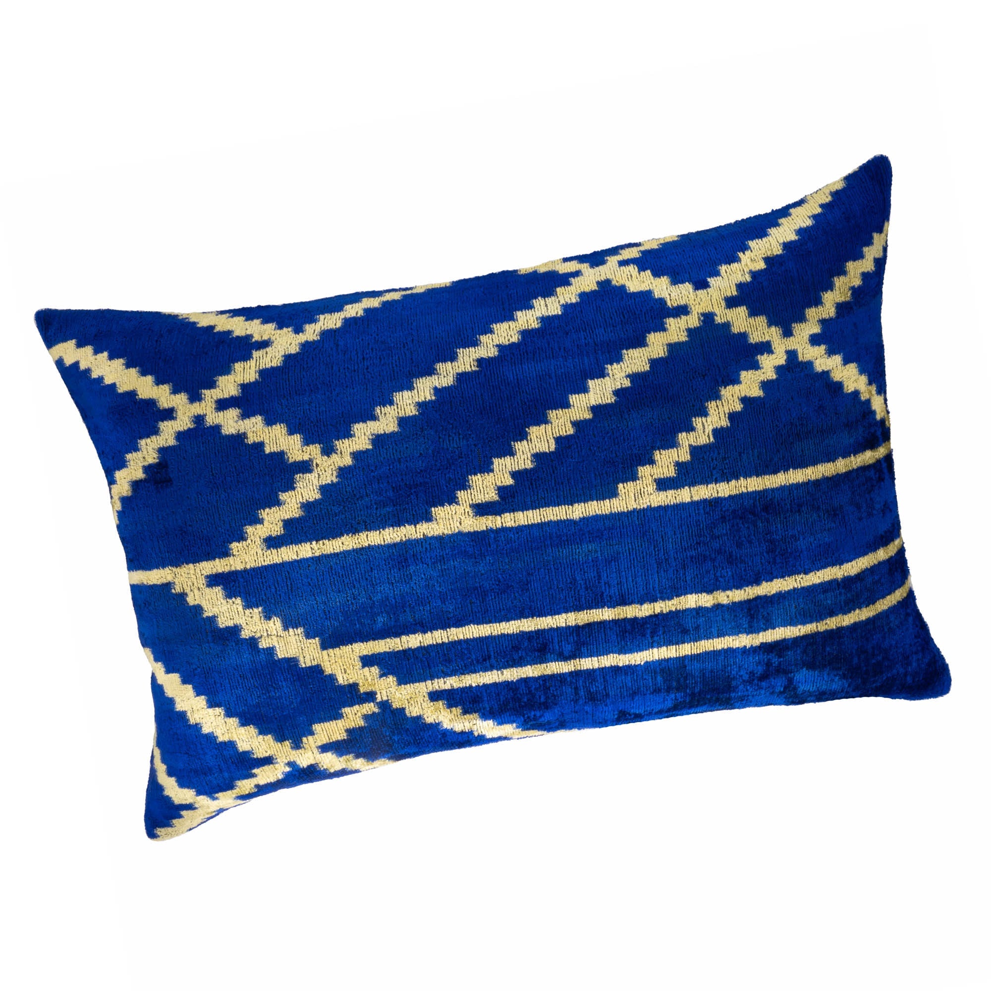 Coastal Silk Velvet Ikat Pillow Cover