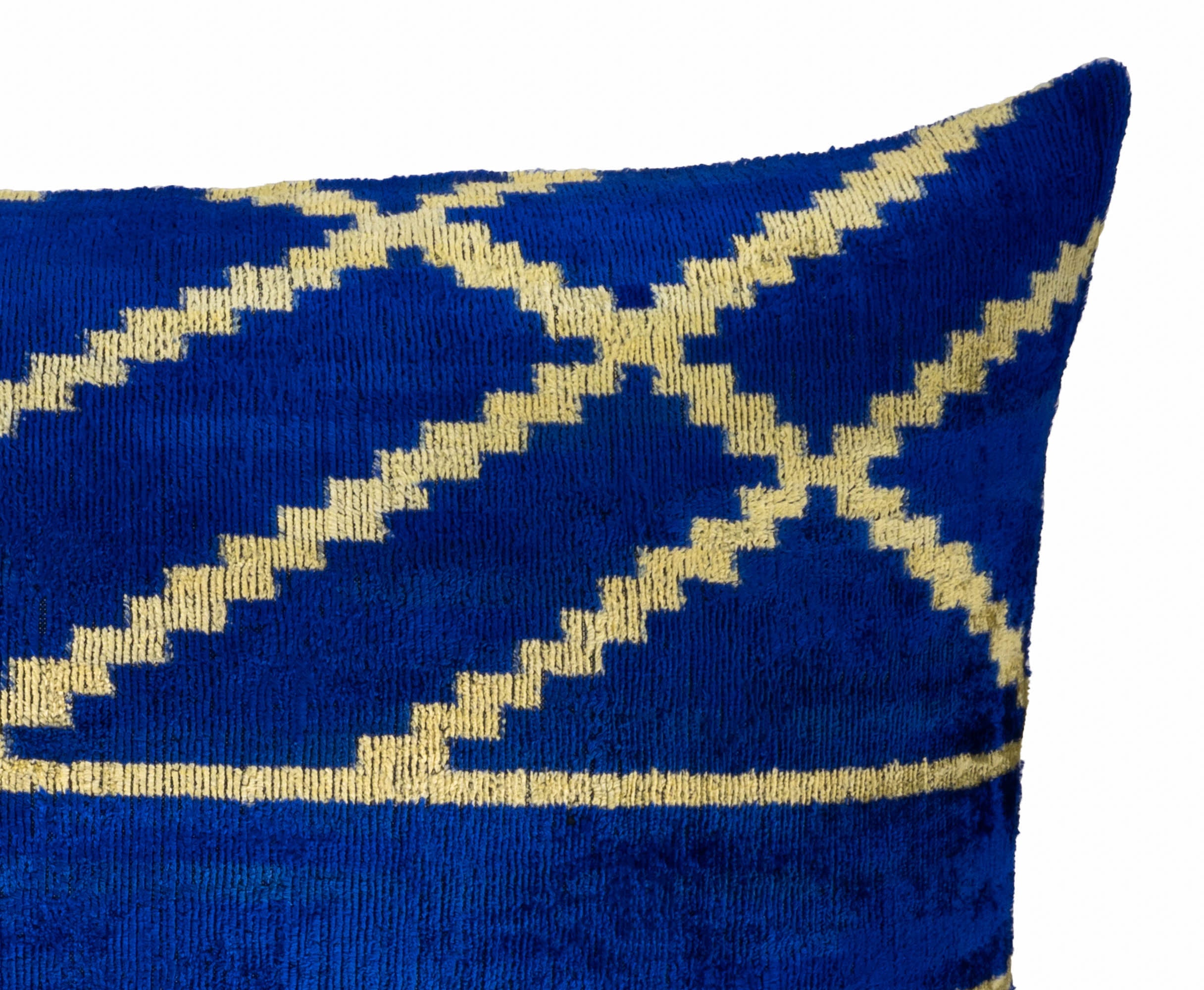Coastal Silk Velvet Ikat Pillow Cover