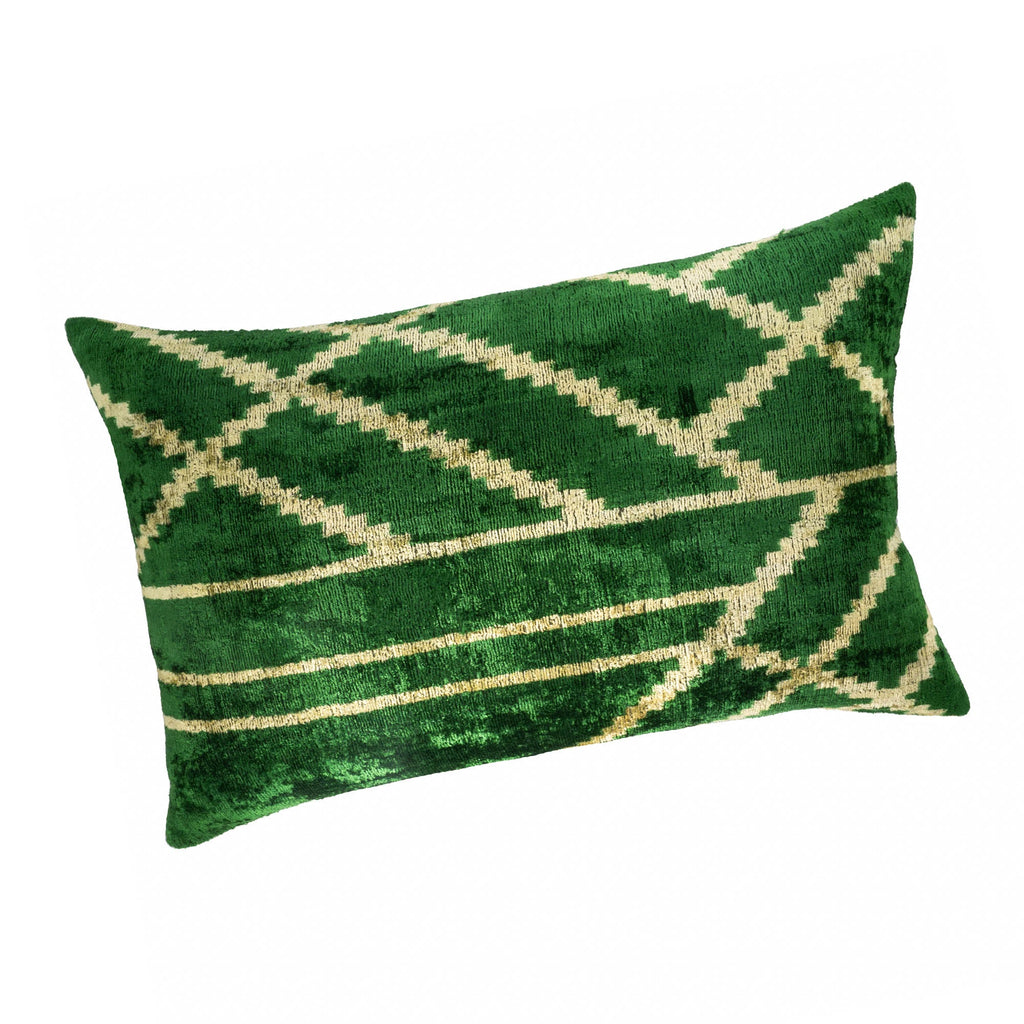 Woodlands Silk Velvet Ikat Pillow Cover