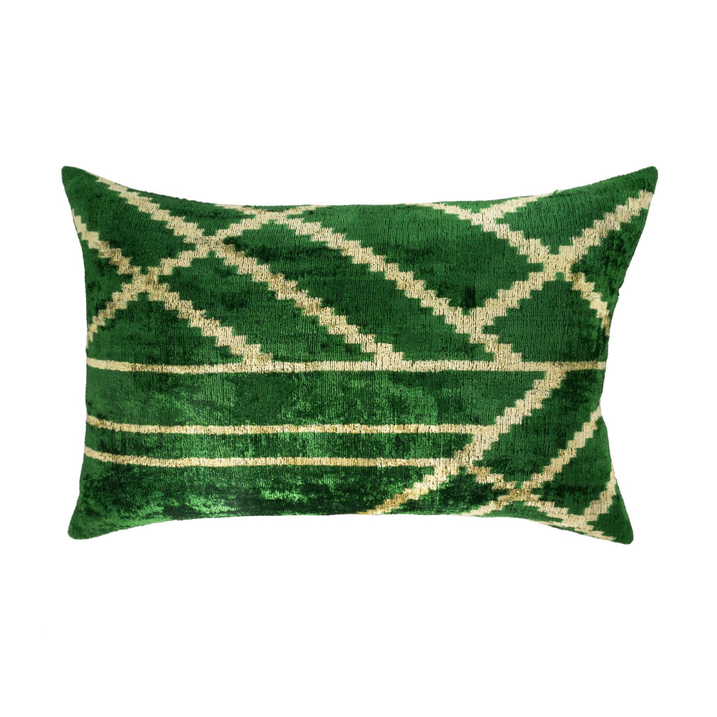 Woodlands Silk Velvet Ikat Pillow Cover